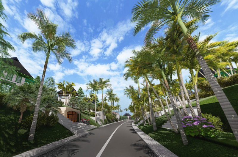 Tree-lined avenue through the Avenue lots at Foressa Mountain Town, Balamban, Cebu