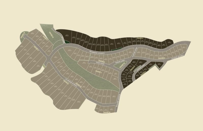 Site keymap highlighting the Hillside lots within Foressa Mountain Town Light B