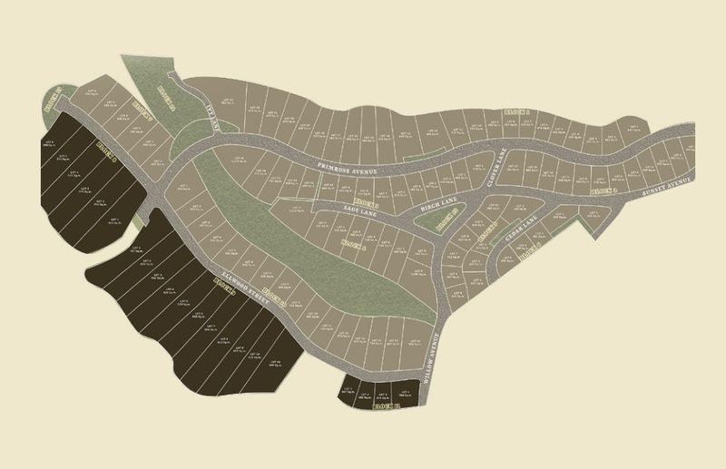 Site keymap highlighting the Riverside Ridge lots within Foressa Mountain Town Light B